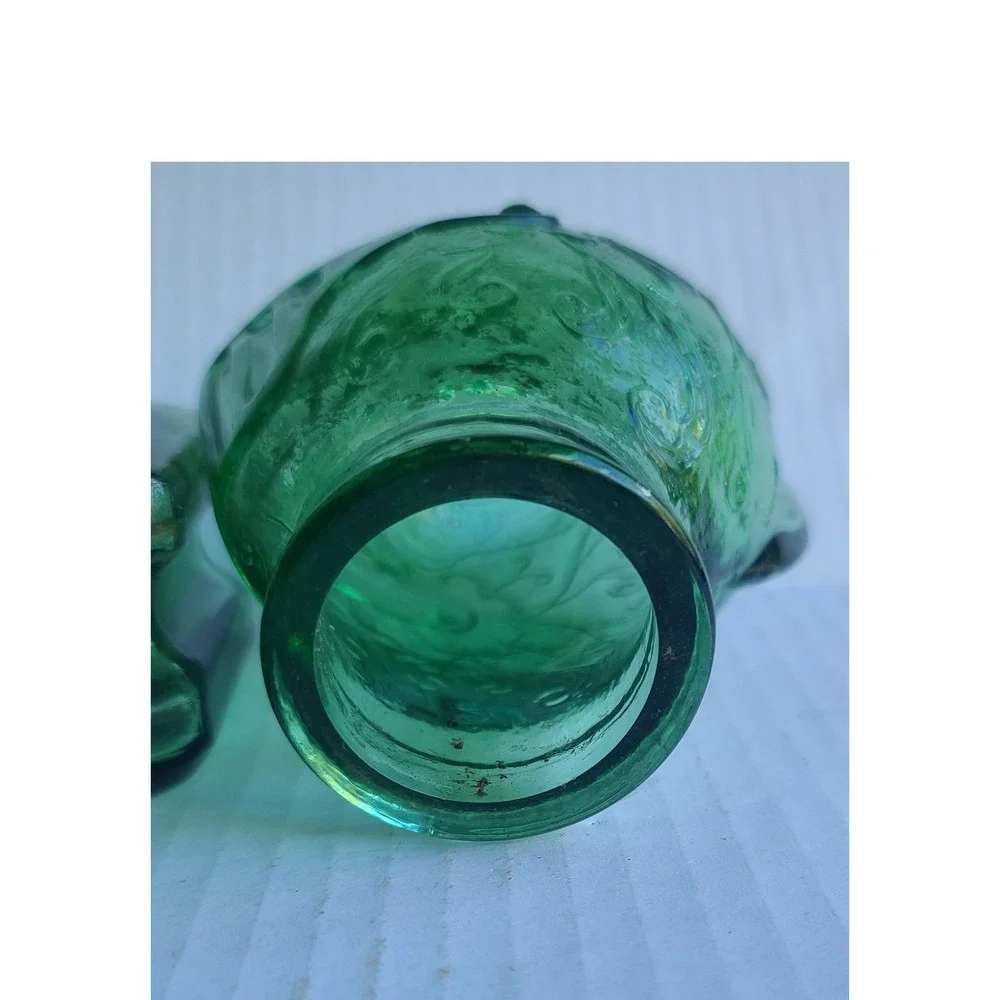 Vintage Green‎ Glass Knight Armor Wine Bottle Decanter Glassware Collectible